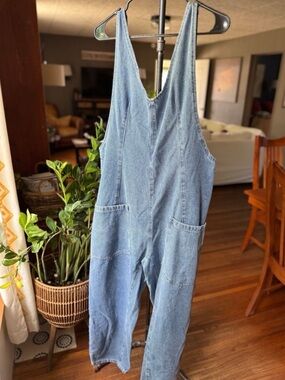 Light Blue Denim Utility Jumpsuit